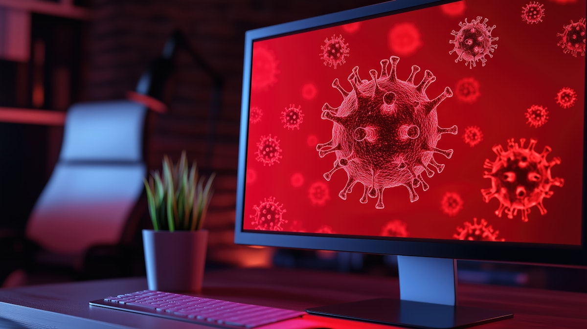 Virus Alert on Monitor
